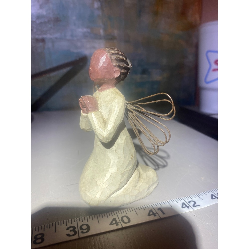 Willow Tree Angel of Prayer Figurine Susan Lordi Kneeling 4 Inch Cream Brown - Picture 2 of 3